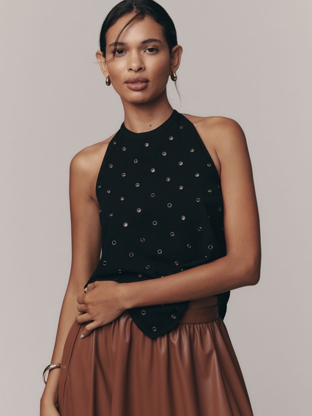 By Anthropologie Rivet Halter Top